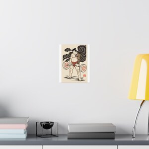 Ramen Sumo Poster, Japanese Woodblock Deadlift Art, Ukiyo-e Gym Print image 16