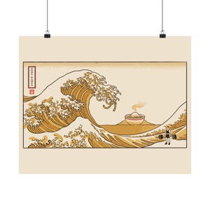 Great Wave Ramen Poster, Hokusai Style Woodblock Art, Mount Fuji Noodle Print image 17
