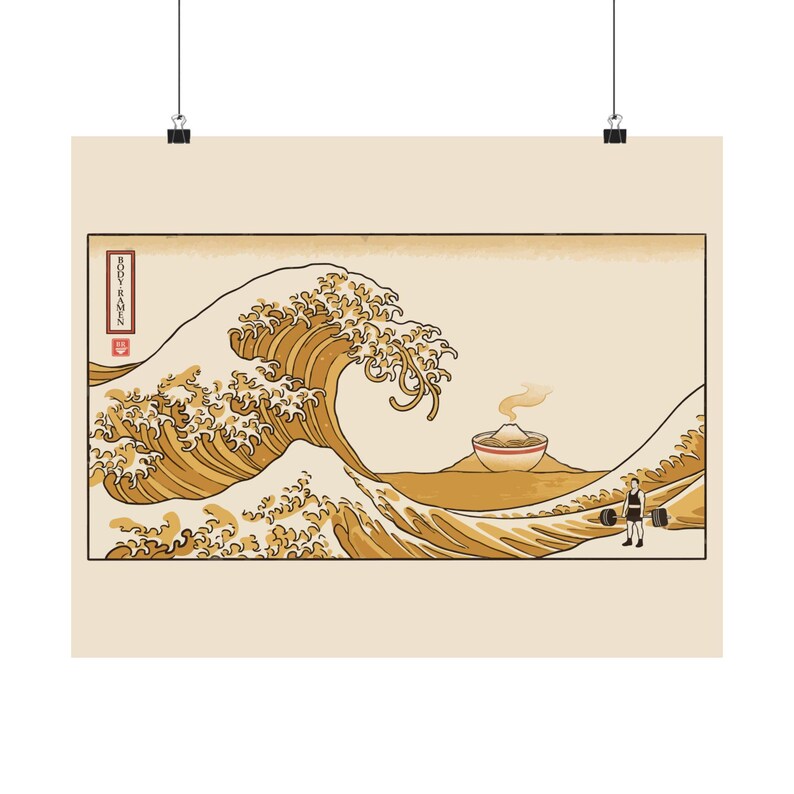 Great Wave Ramen Poster, Hokusai Style Woodblock Art, Mount Fuji Noodle Print image 17