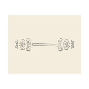 Chopstick Barbell Patent Print, Ramen Gym Art, Workout Poster (10 x 8 Inches) image 2
