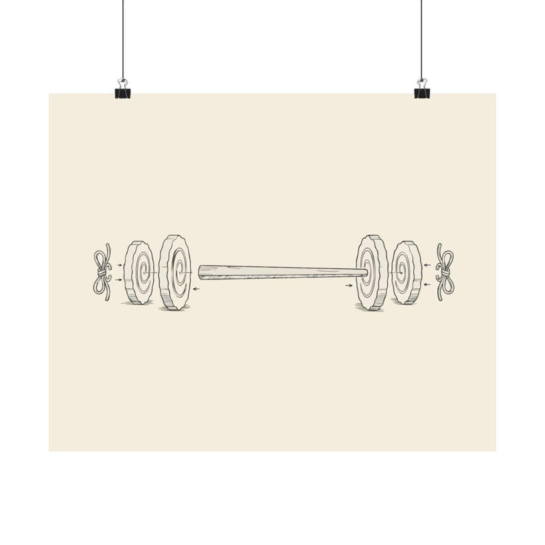 Chopstick Barbell Patent Print, Ramen Gym Art, Workout Poster (10 x 8 Inches) image 17