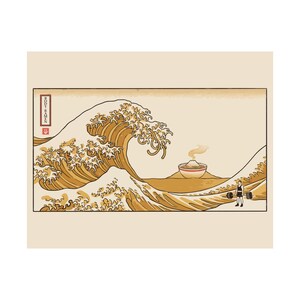 Great Wave Ramen Poster, Hokusai Style Woodblock Art, Mount Fuji Noodle Print image 18
