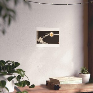 Tsukimi Night Poster, Japanese Moon Egg Art, Cozy Ramen Print image 6