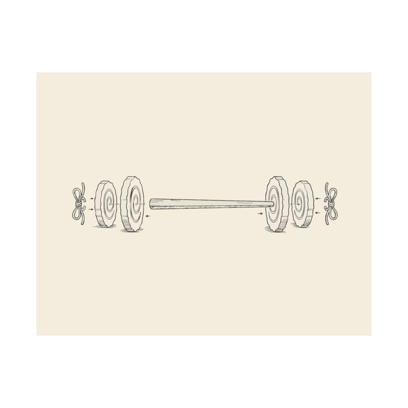 Chopstick Barbell Patent Print, Ramen Gym Art, Workout Poster (10 x 8 Inches) image 10