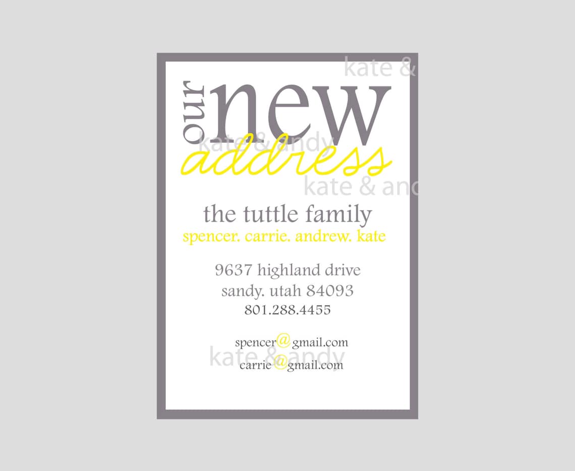 New Address New Address Card Custom Digital File Printable | Etsy