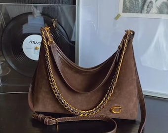 Coach Wildleder-Schultertasche