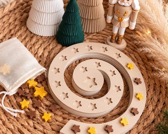 Adventskalender  Spirale mit 24 Sternen | 3D gedruckt aus PLA | Wiederverwendbarer Adventskalender | Adventsspirale Weihnachtsdeko | 16,5 cm