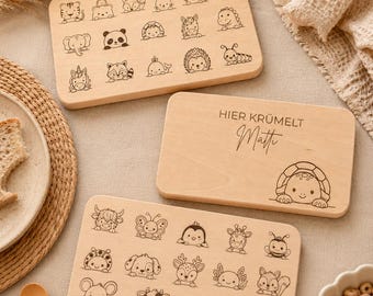 Frühstücksbrettchen personalisiert Kinder, Geschenk, Geburtstag, Taufe, Gravur, Frühstücksbrett,