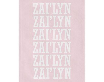 Pink Name Minky Baby Blanket | Personalized Minky Blanket | Custom Minky Blanket | Personalized Blanket Kids | Blanket Gift