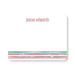 Personalized Kids Stationery Set of Flat Notecards Children's Thank You Note Card Stationery Rainbow Rounded Corners