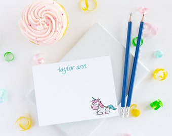 Personalized Kids Unicorn Stationery | Kids Thank You Notes | Unicorn Note Cards | Thank You Notes for Kids | Note Cards for Kids