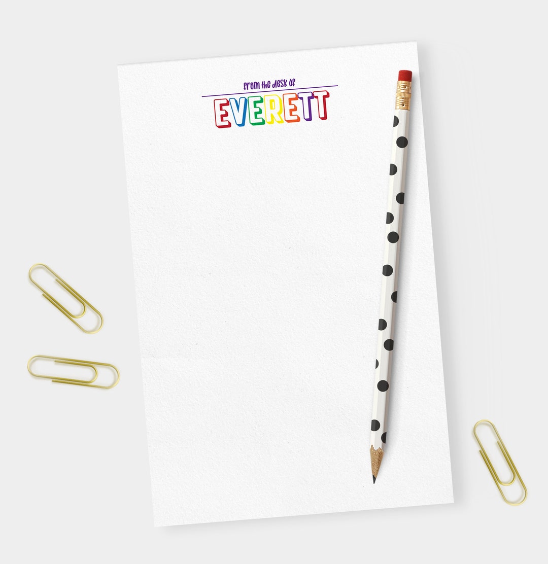 Personalized Notepad | Rainbow Name Stationery - Etsy
