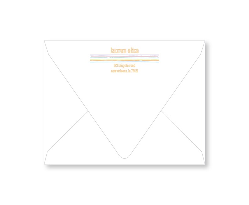 Personalized Kids Stationery Set of Flat Notecards Children's Thank You Note Card Stationery Rainbow image 5