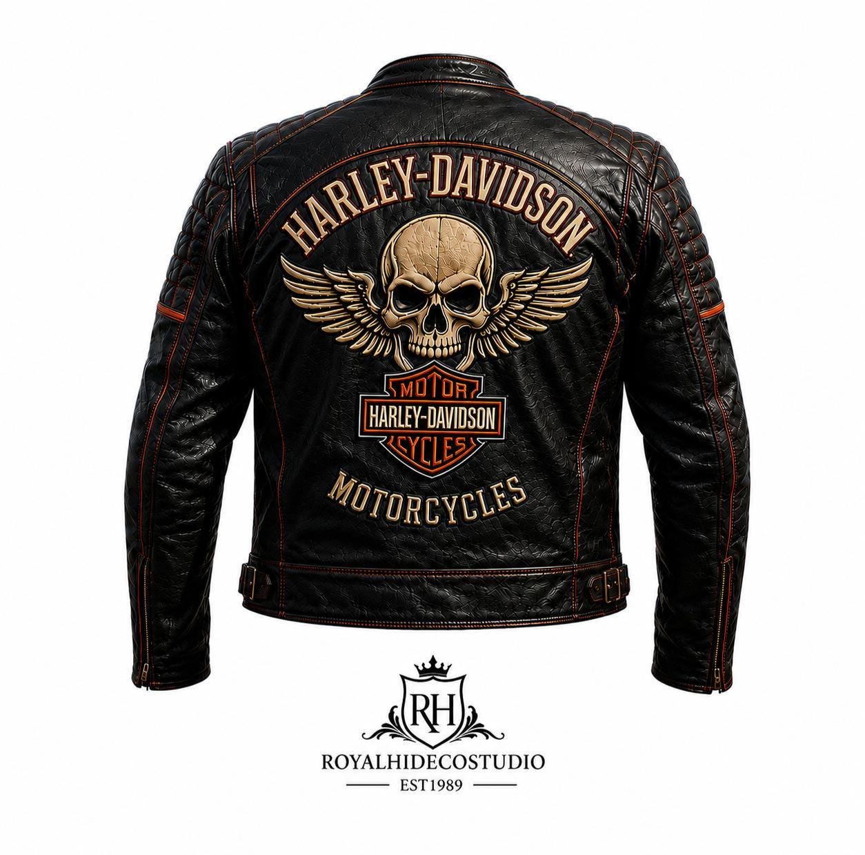 Harley Davidson Skull Jacket - Etsy