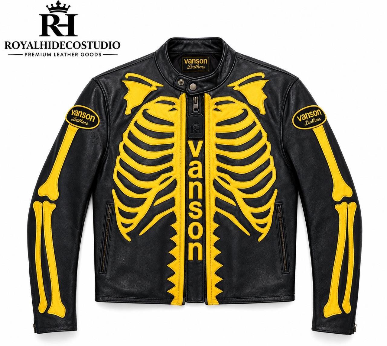 Vanson Skeleton Leather Jacket - Etsy