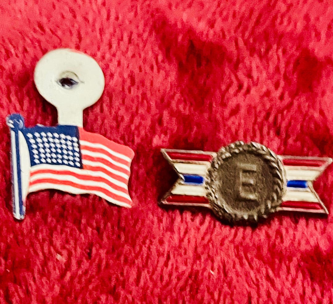 Vintage Patriotic WWII Era Army Navy Production AND Flag Lapel Pin - Etsy