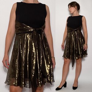 gold junior prom dresses Vintage 1960s Gold Lame MOD Party Dress