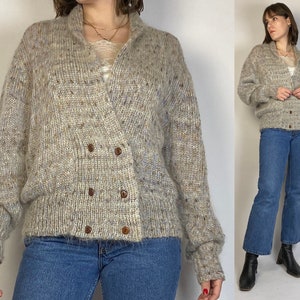Vintage 80s HANDMADE MOHAIR Cardigan! Medium to Large