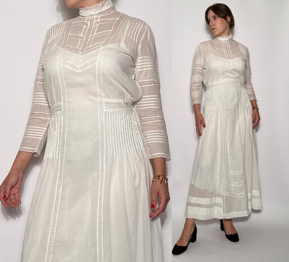 RALPH LAUREN POLO Edwardian Style Maxi Dress With Lace Inserts Size 6 Etsy