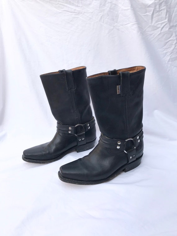 Vtg 90s Leather ENGINEER HARNESS Boots! Size 10.5