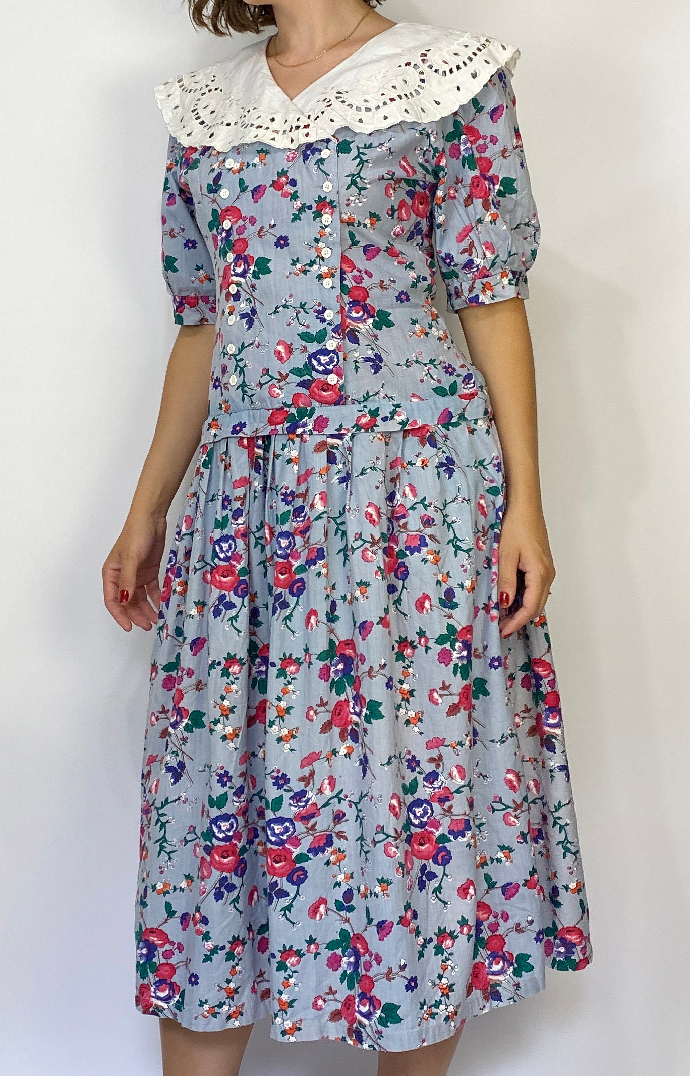 Cottage Core Dress, Velvet Fabric , Victorian Dress, Crochet