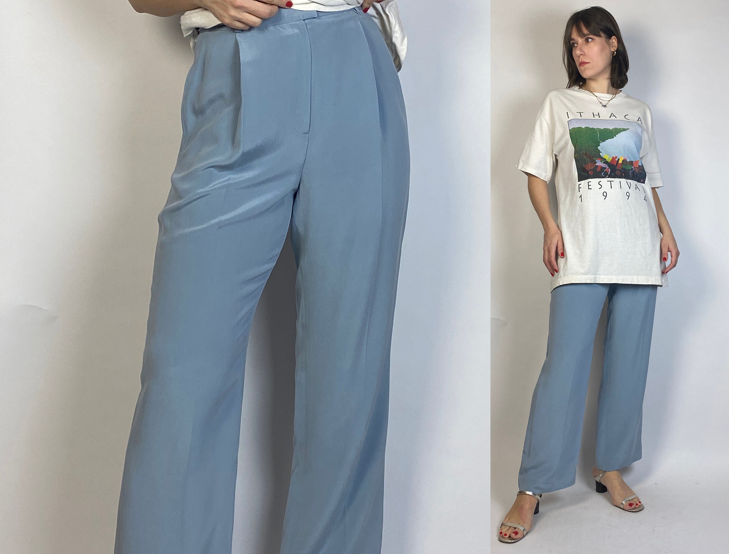 Blue Wide Leg Pants -  Canada