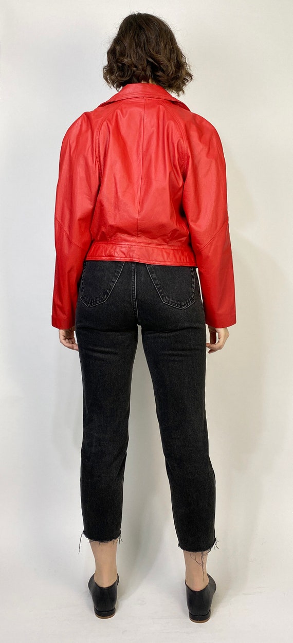 Vintage red leather jacket  Red leather jacket outfit, Red jacket outfit,  Fashion outfits