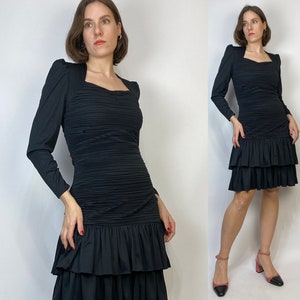 Vtg 80s GORGEOUS Low Tie Back SWEETHEART Cocktail Dress! Small to Medium