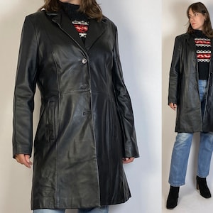 REAL LEATHER Blazer Style Trench Coat! Medium to Large