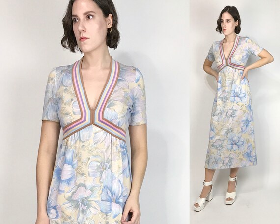 Vtg 60s AMAZING Designer GOLDWORM Pastel KNIT Dres
