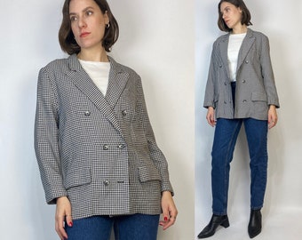 Vtg 90s Classic OVERSIZED HOUNDSTOOTH Blazer!