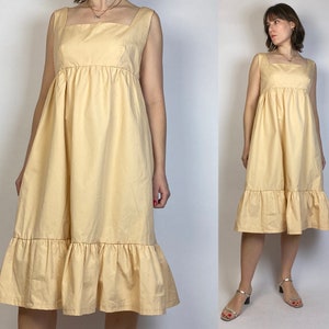 Vtg Peach Handmade EMPIRE WAIST Regency Dress! Large