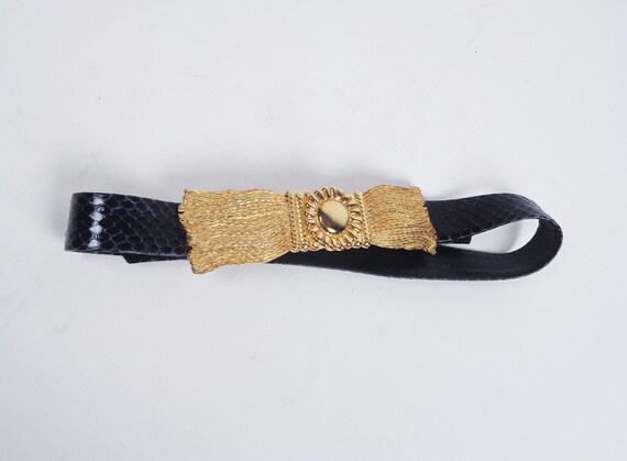 Vtg 80s TASSEL BOW SNAKE Belt! Small