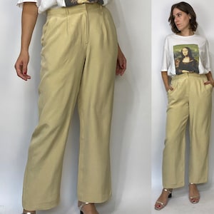 Linen Pants Wide Leg High Waist, Custom Length Linen Trousers