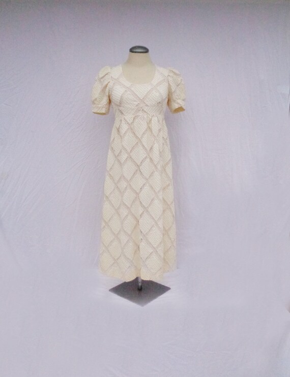 Vtg 60s BABYDOLL PUFF SLEEVE Dress! Small
