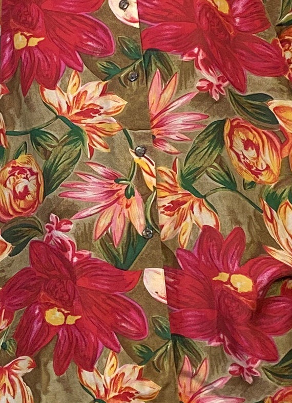 Vtg 80s SILK FLORAL Flowy Blouse! XL Plus - image 7