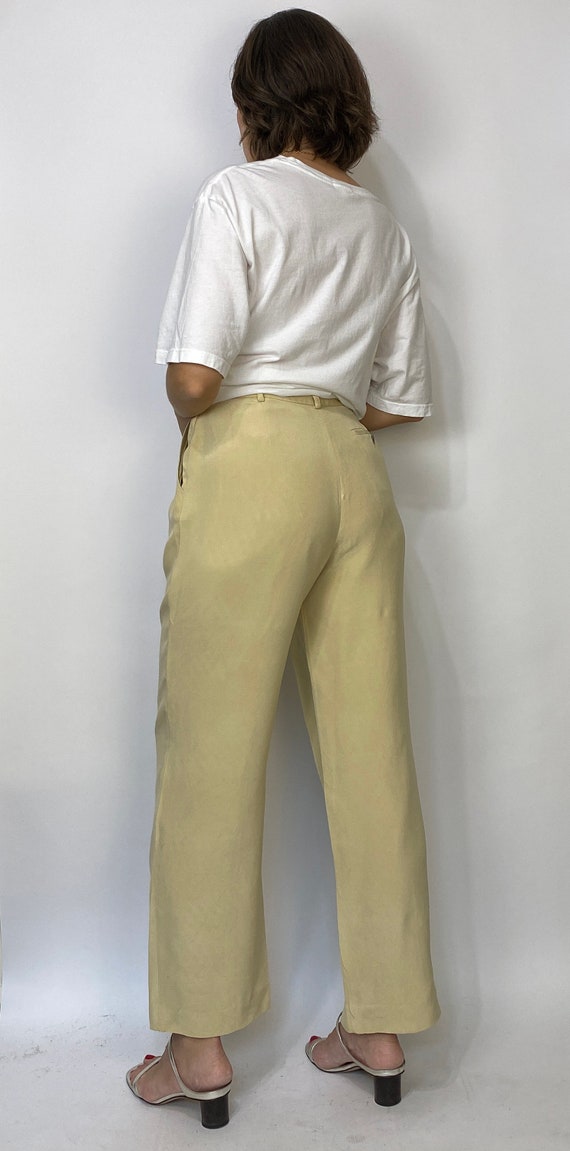 Vtg Y2K REAL SILK Trousers! Medium to Large Petite - image 5