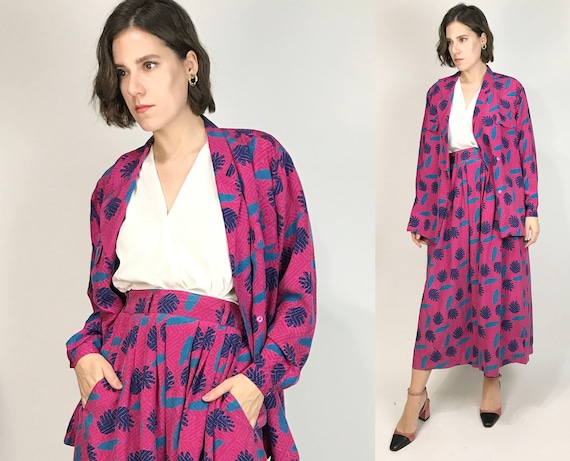 Vtg 80s SILK POP ART Print Set! Size 10