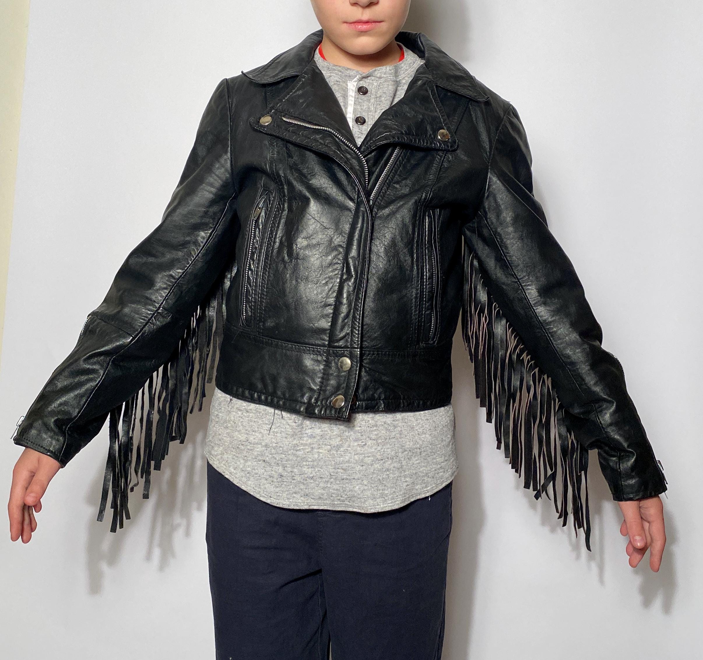 80s】BROOKS Fringe Double Riders Jacket