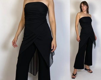 Vintage Y2K STRAPLESS Layered WITCHY Jumpsuit! Small to Medium
