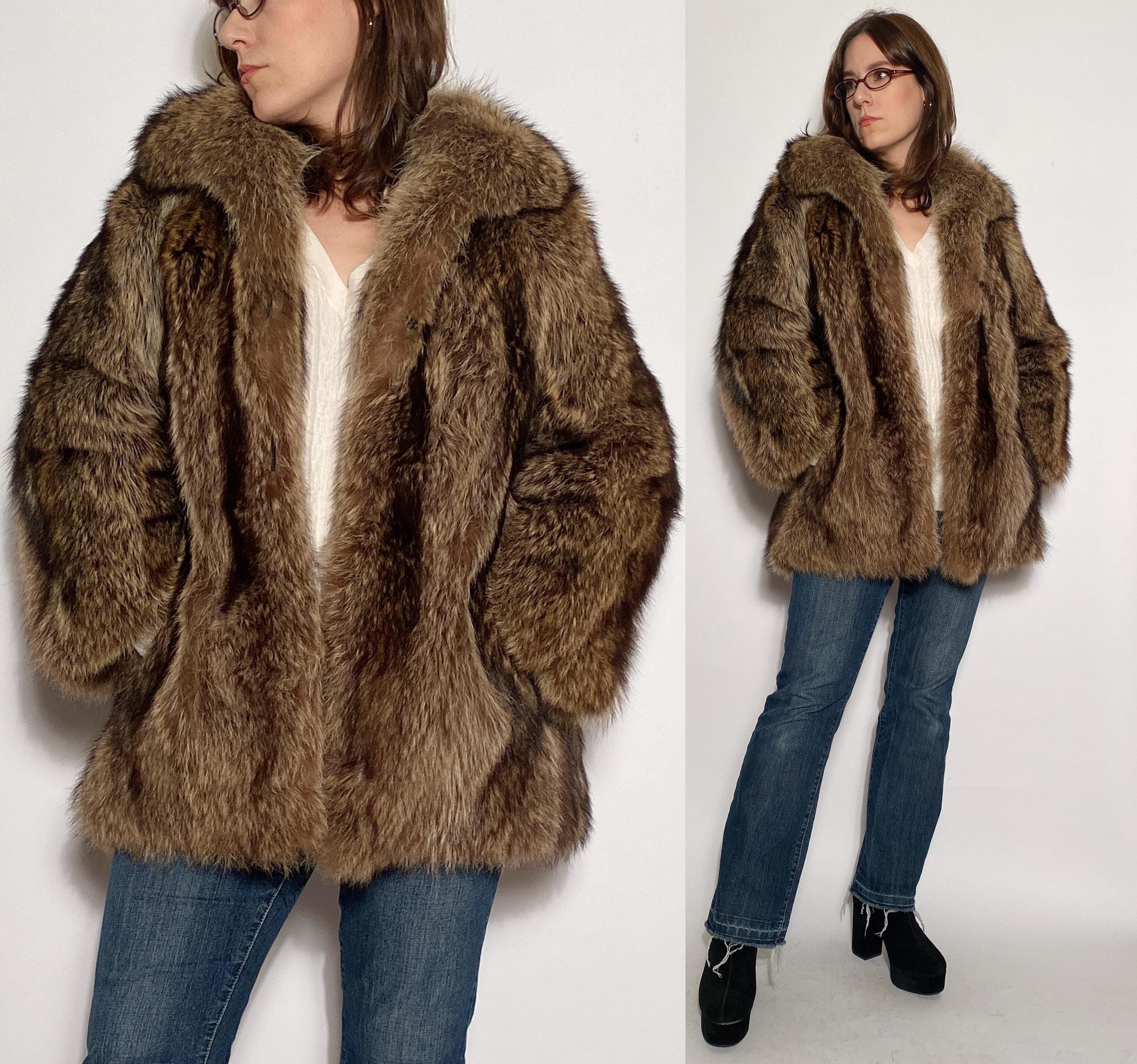 ジャケット・アウター 80S Vintage Fur Jacket 1980's Fur Coat - Etsy Canada