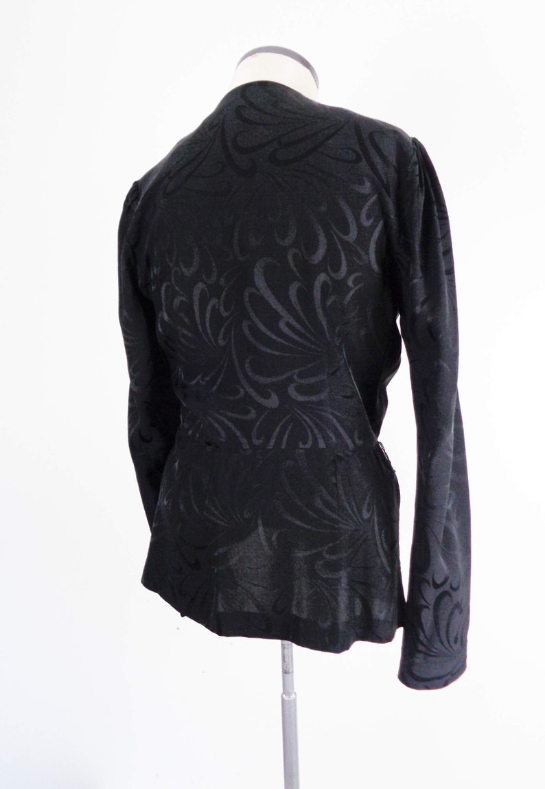 Vtg 90s Black SILK PEPLUM Skirt /& Top by Liz Claiborne Small