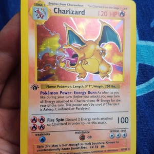 Galaxy Star Holo) (Thick Stamp) 1st edition Charizard Pokemon card base set shadowless Holographic  Card 4/102