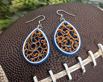 University of Virginia Paper Quilling Earring | UVA Graduation Gift for Her | UVA Cavaliers Lightweight Jewelry | National Champions 2019