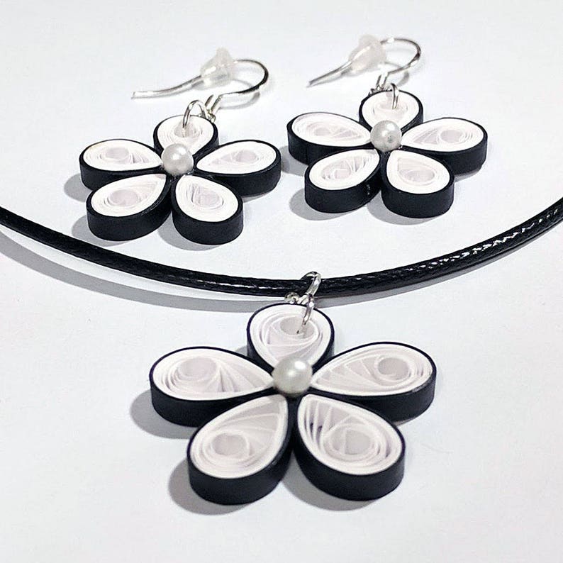 Quilled Paper Necklace & Earring Set Quilling Paper Jewelry Etsy