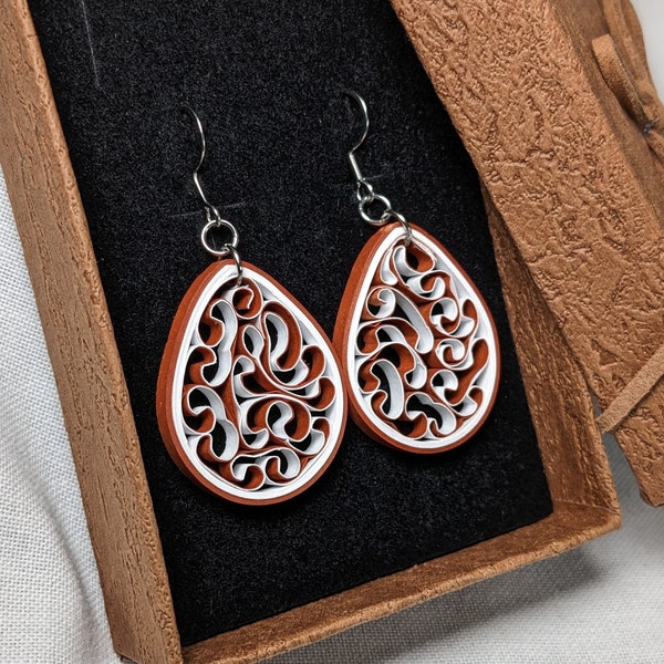 Texas Longhorns Paper Honeycomb Earrings | Hook 'em Horns Sports Fan | UT Graduation Gift | Austin, Texas Apparel Gift