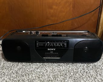 Vintage Sony CFS D7 Cassette Recorder Boombox Partially Working - Etsy