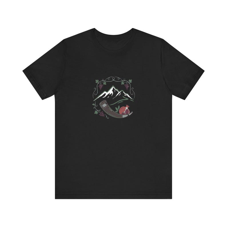 Georgian Wine Shirt, Kantsi Horn Tee, Sakartvelo Gift, Republic of Georgia T-Shirt, Caucasus Wine Country Georgian Roots Gift image 1