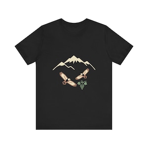 Caucasus Mountains Shirt, Georgian Eagle Grapes Tee, Sakartvelo Gift, Republic of Georgia T-Shirt, Georgian Roots Heritage Gift image 1