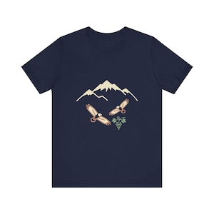 Caucasus Mountains Shirt, Georgian Eagle Grapes Tee, Sakartvelo Gift, Republic of Georgia T-Shirt, Georgian Roots Heritage Gift image 3